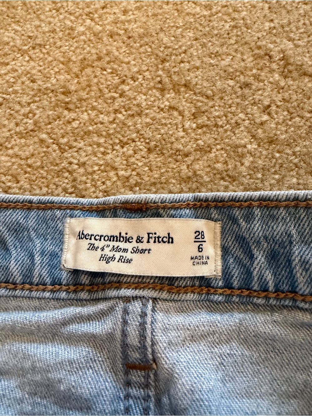 Abercrombie & Fitch Light Blue High-Rise Denim Shorts - Picture 3 of 3